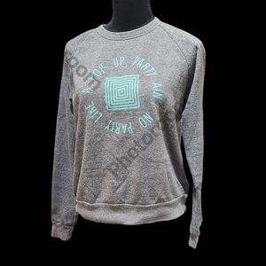 LuLaRoe Heather Gray Graphic Women's Sweatshirt. Ain't No Party Like Pop-up Part